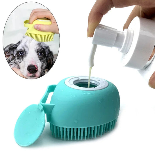 Pet Bath and Massage Gloves – Soft and Safe Silicone Brush for Dogs and Cats